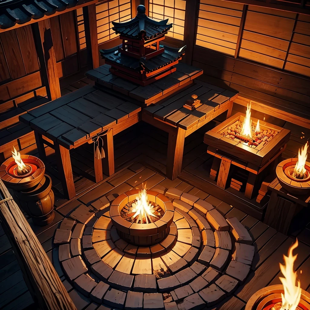 Nihonga style sacred fire