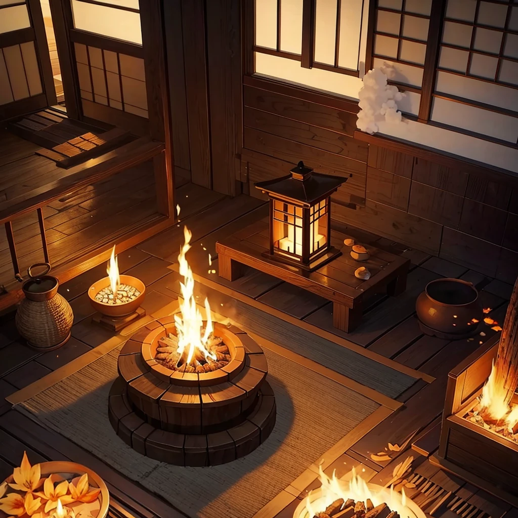 Nihonga style sacred fire 