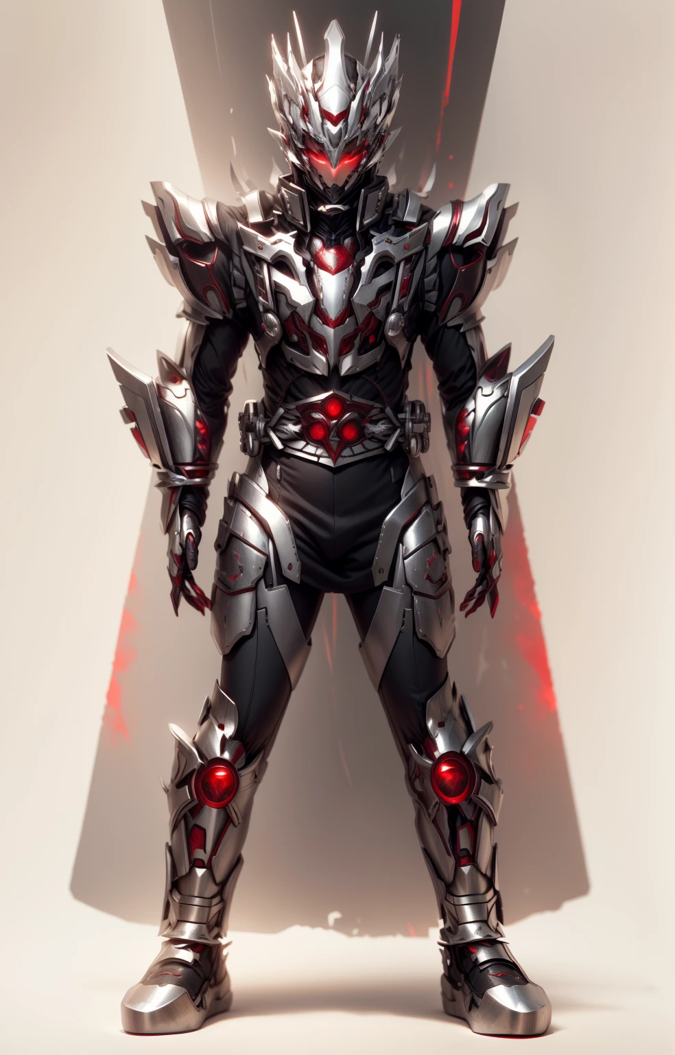 Keep the original image,No changes made,Keep the silvery image,Can become brighter Red and silvery,Red and silvery are the main colors,Red and silvery,Some Red and silvery,Red and silvery(Ensure its layering and armor texture)