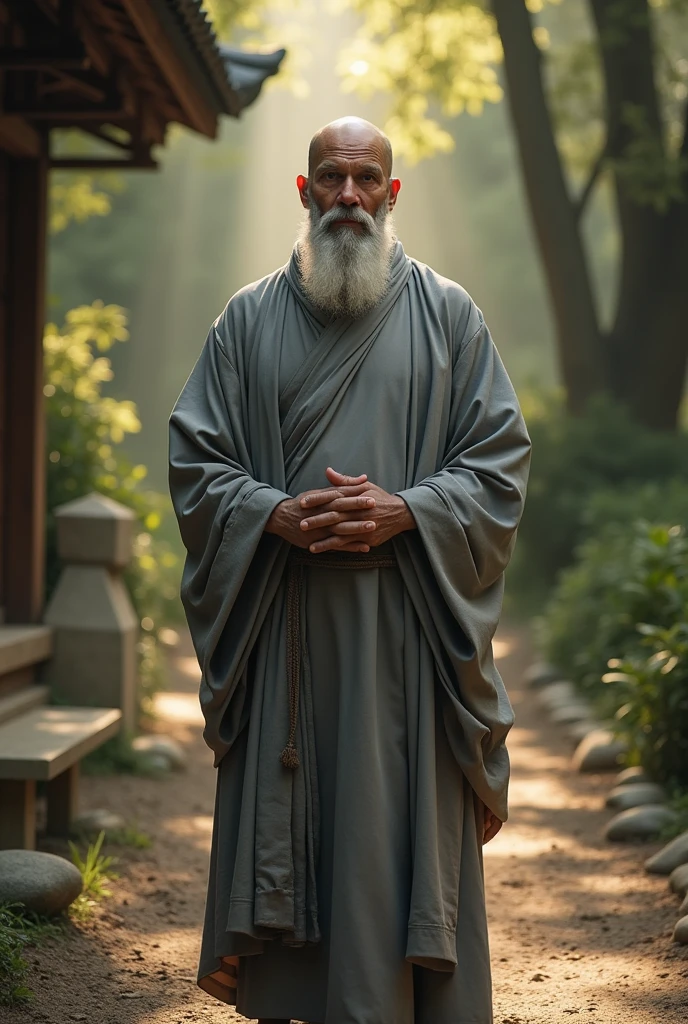 A middle-aged man wearing gray monk clothes is extremely powerful