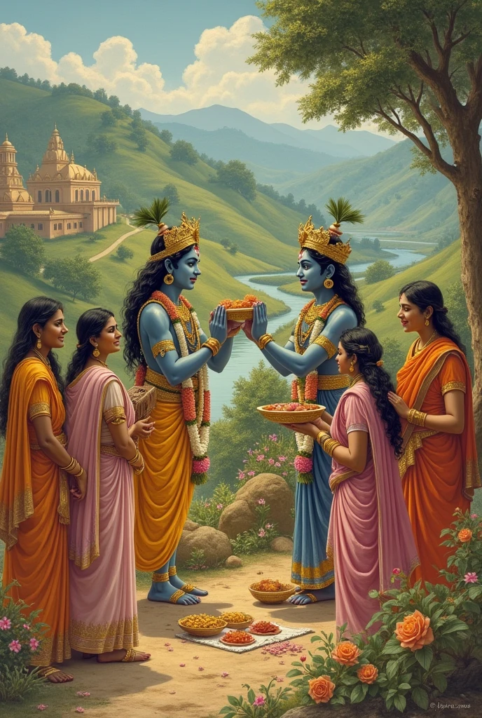 people serving Krishna