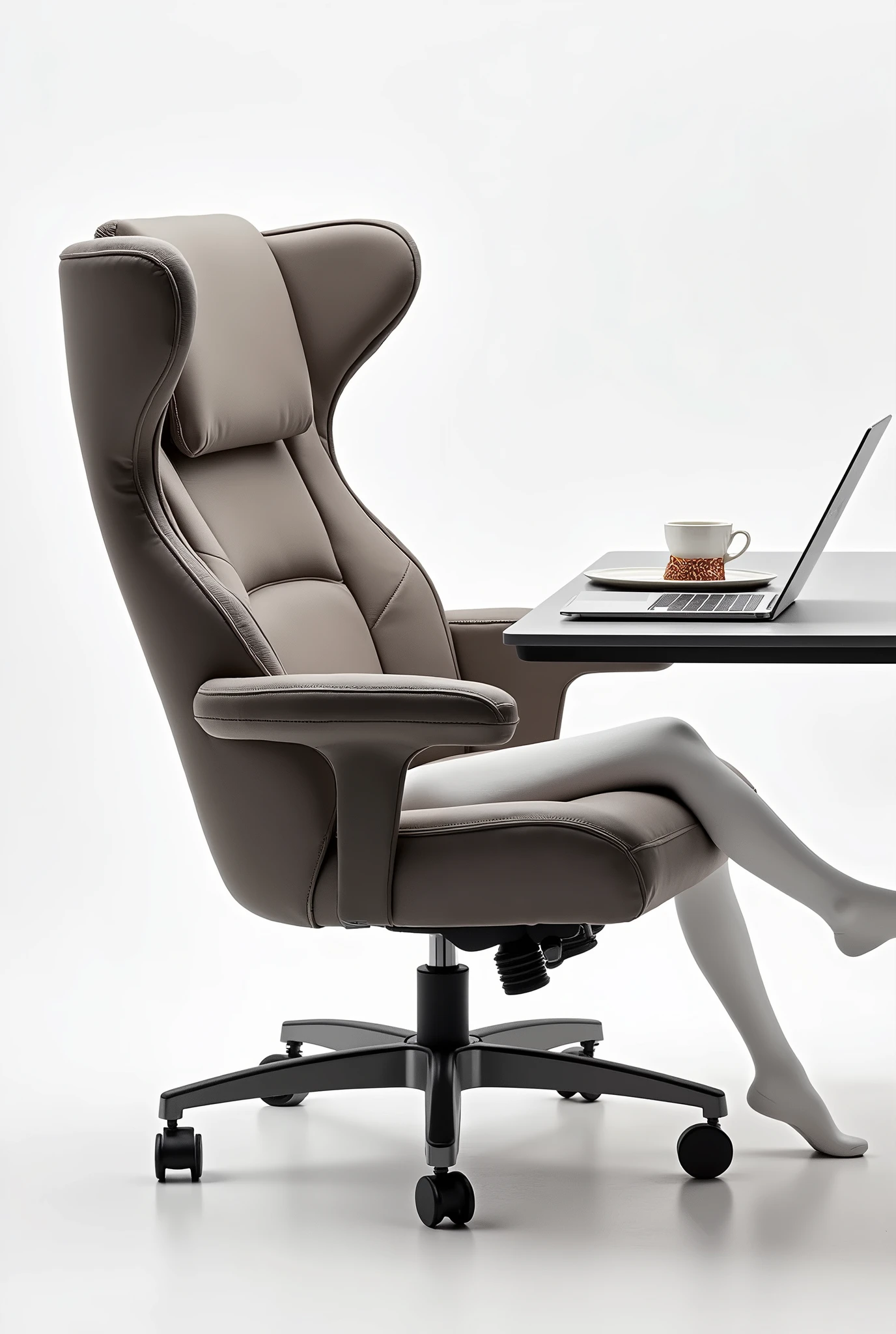 A dining chair, that has an armrest with a tray for the dishes, very comfortable, for office, It has to be a practical chair, to make meals, with the tray on your lap, with reclining padded footrest