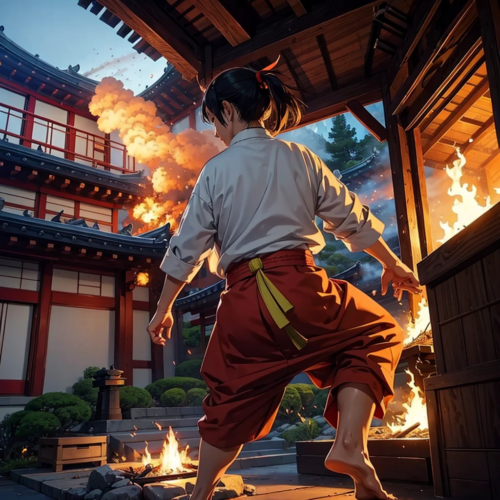 Nihonga style sacred fire fighting