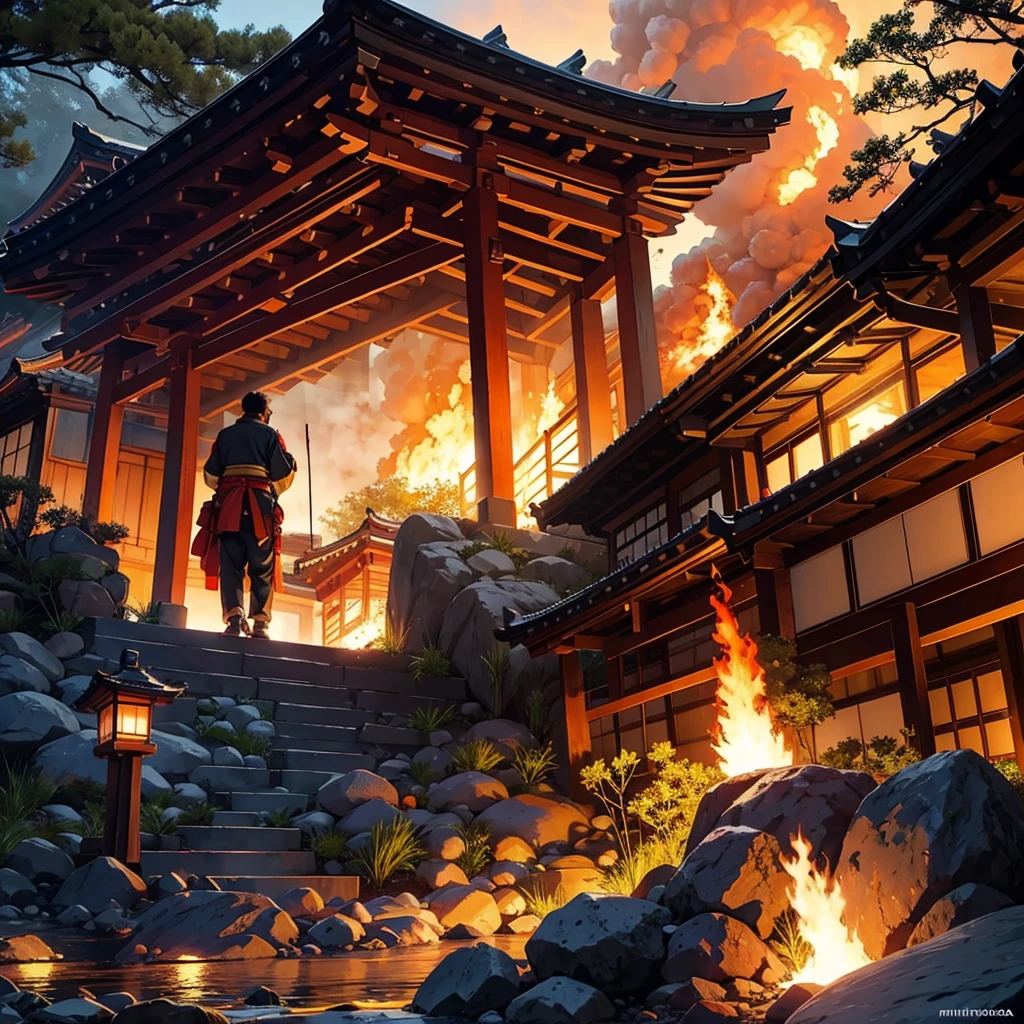 Nihonga style sacred fire fighting