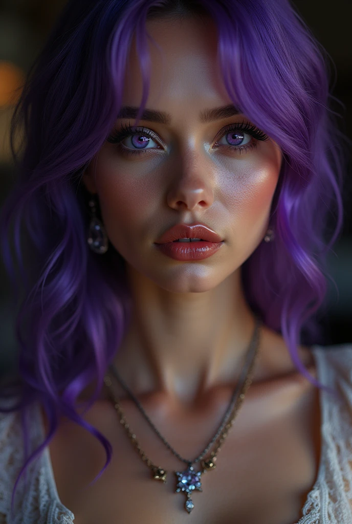 masterpiece, detailed face, detailed eyes, detailed lips, detailed skin pores, sweaty skin droplets, cinematic lighting, high quality, 8k, hyper detailed, dramatic composition, cinematic angles, vivid colors, chiaroscuro lighting, best quality, highly detailed, 8K RAW photo, bokeh, danmachiishtar, makeup, tiara, revealing clothes, skirt, jewelry, earrings, necklace, bracelet, cleavage, dark skin, contrapposto, purple hair, purple eyes, cowboy shot, simple backgroundPurple hair, very detailed, 40 years old, predatory grin, purple eyes, high-res, masterpiece, best quality, intricate details, highly detailed, sharp focus, detailed skin, realistic skin texture, texture, see all body, detailed eyes, professional, shot on Canon, 85mm, shallow depth of field, Kodak vision colour, perfect fit body, extremely detailed, photo_\(ultra\), photorealistic, realistic, post-processing, max detail, roughness, real life, ultra-realistic, photorealism, photography, 8k UHD, photography (film grain), atmospheric dark lighting, wide shot masterpiece, best quality, highly detailed, 8K RAW photo, bokeh, danmachiishtar, makeup, tiara, revealing clothes, skirt, jewelry, earrings, necklace, bracelet, cleavage, tan skin, contrapposto, cowboy shot