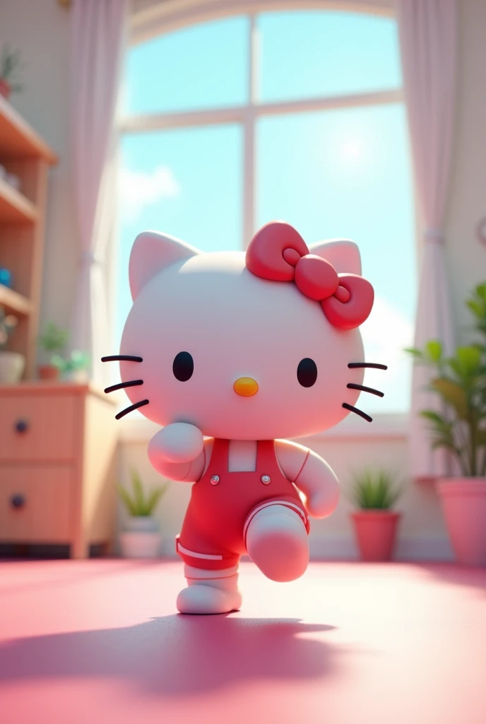 hello kitty doing exercise