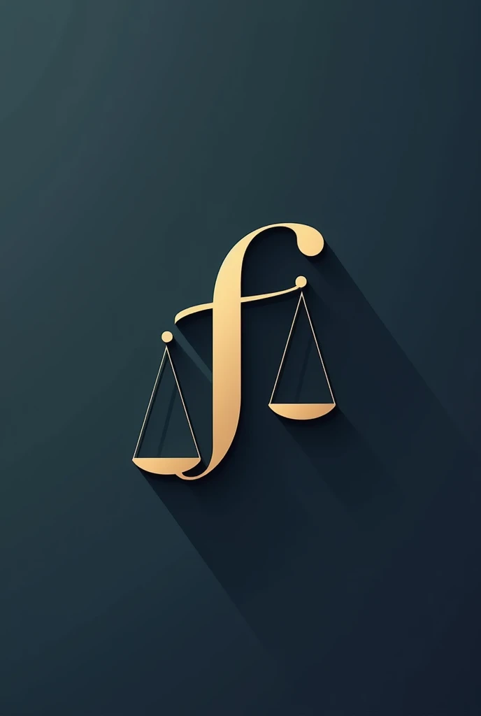 to combine/merge without overlapping the letter F with the scales of justice. Create a modern and eye-catching logo. solid color background. Sober Colors. For law firm