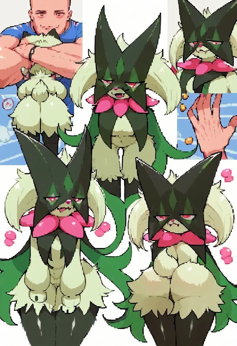 Meowscarada,(8k, RAW photo, The best quality, masterpiece:1.2), fuzzy, Pokémon, (Pokémon (creature):1.2), (Level:1.3), , NSFW, lewd stare,red eyes, creature, shiny skin,dogeartig, horny bend over Poses , anime style, One paw up, ashamed,(Hochdecolaliertes Fell:1.2),dogeartig, 8K UHD, DSLR,, soft light, high quality, masterpiece, The best quality, feel, rear view, huge ass, wide hips, fluffy chest and body, white background, getting head pets