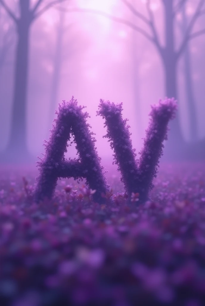the letters av blurred purple color