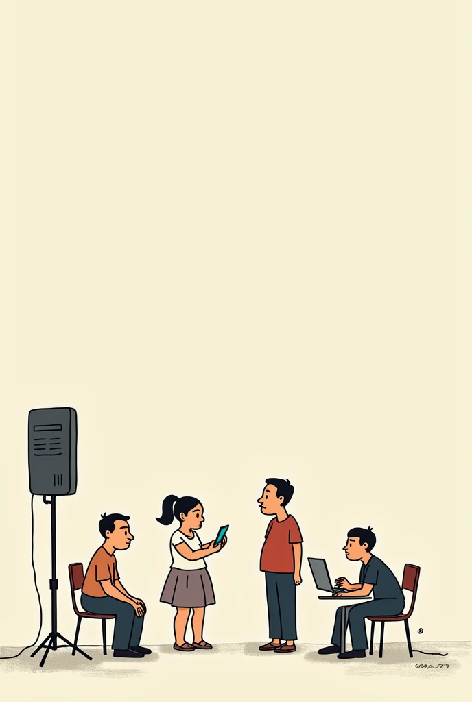 Make a simple but meaningful 2d cartoon showing The relationship between the Philippine government and Philippine Media.