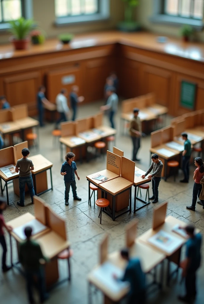 (photorealism:1.2), democracy miniature, miniature, democracy theme, voting, bird eye perspective