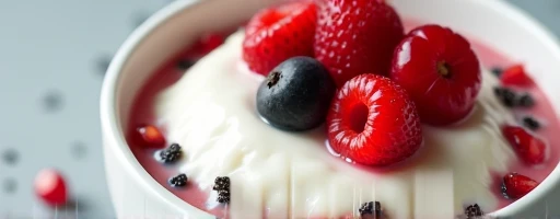 Greek yogurt with red fruits and chia