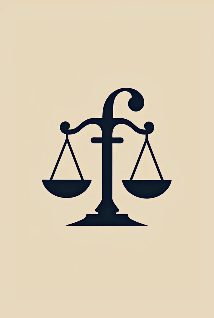 to combine/fuse (without overlapping), The letter: F with the scales of justice. Create logo with modern and integrated look. Solid color background. Eye-catching and creative design