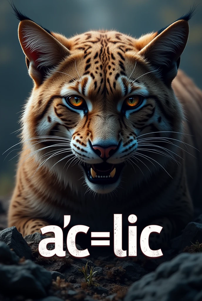 Create an image of a logo containing the letters A&#39;C= Lic. I characterize myself with a wild cat