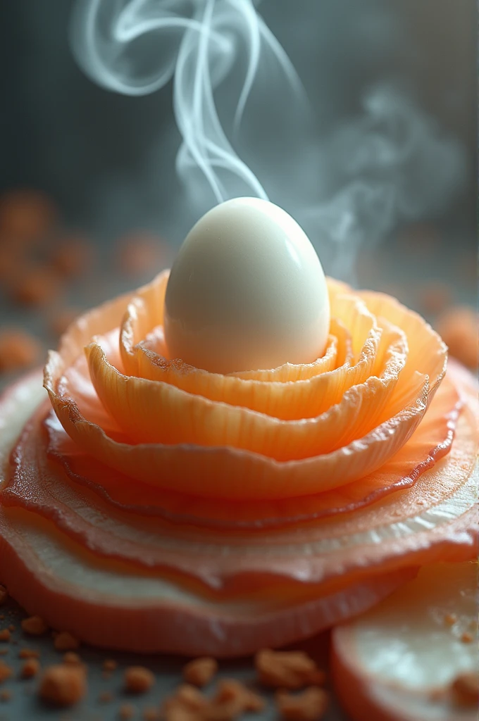 Egg smoking onion