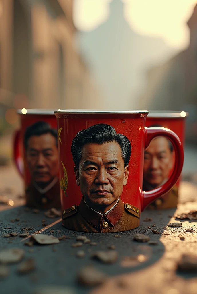 Movie mugs movie scene, custom mugs, light background, quality photo, propaganda, fullcolor, studio photo, proffesional. shallow depth of field, vignettes, highly detailed, high budget, bokeh, cinemascope, temperamental, epic, comely, propaganda.