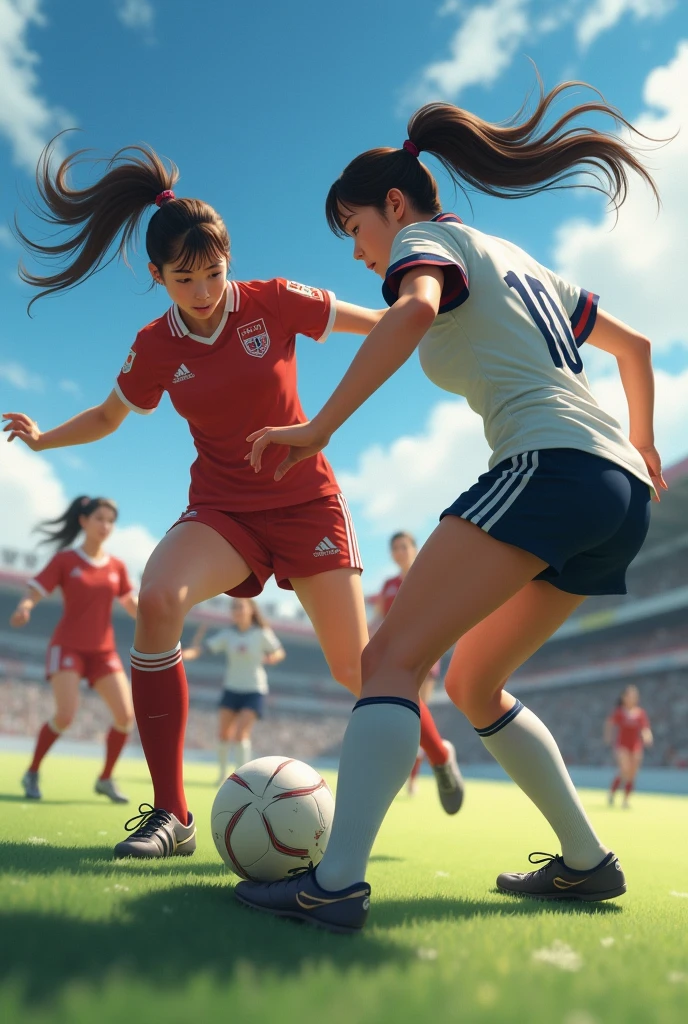 Japanese Women playing soccer Big Breasts underwear