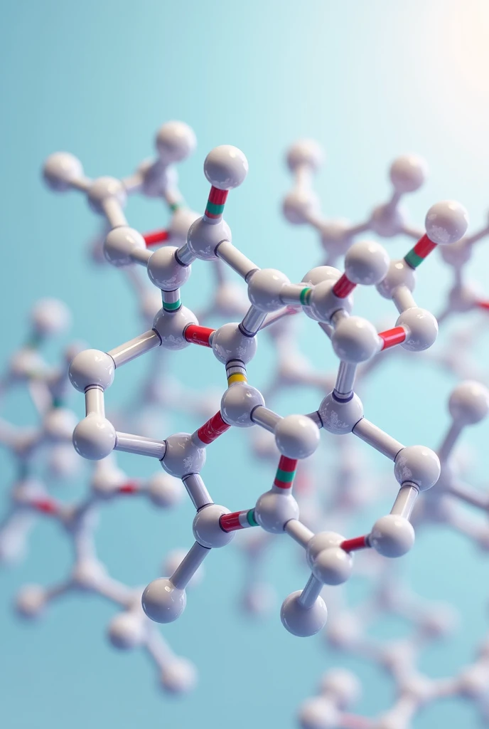 A detailed 3D representation of the molecular structure of a common antihistamine, such as cetirizine or loratadine. The image can highlight the important chemical bonds and parts of the molecule responsible for antihistamine activity..