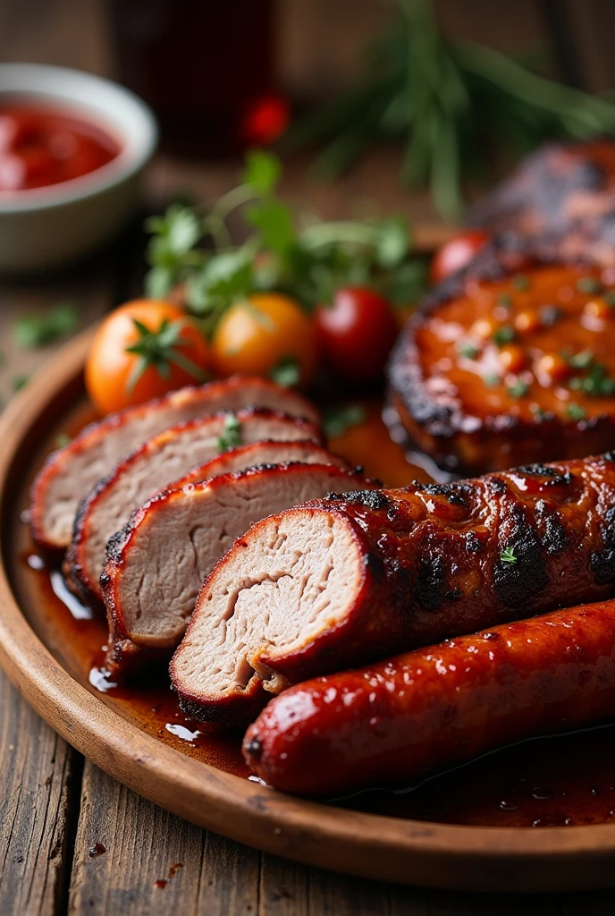 Pork loin and ribs with homemade chorizo