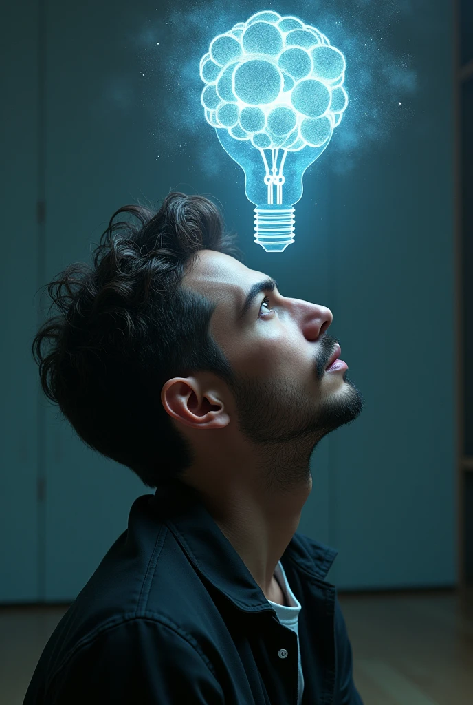 Genius having a detailed realistic idea 4k