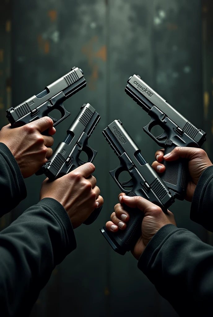 4 glocks with extended magazines and drum