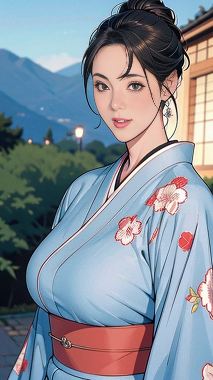 1,Japanese hairstyle,Photorealism,detailed,masterpiece,mature,((full)), (Broad shoulders), ((Huge)),(Beautiful long-sleeved kimono,Kimono,smile,masterpiece,high qualityのAn illustration,, An illustration:Zoe Mozart, pin up art byZoe Mozert, ヴィンテージpin up, ゾーイ・モザートによるAn illustration, girl pin up, pin up girl, pin upポスターガール, pin upガール, pin up, pin upガール,30 years old、high quality,Are standing,High Resolution 4K Information,Kyoto,Cherry tree,Maiko,