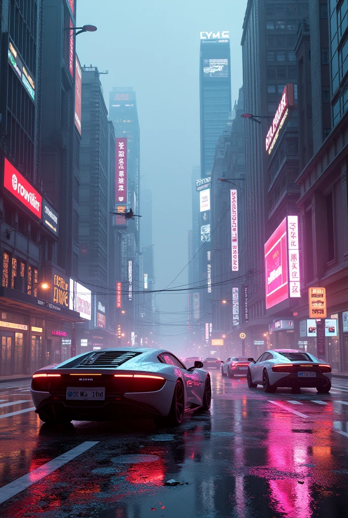 (photorealism:1.2), 
"Create a futuristic cityscape blending modern and future elements, inspired by cyberpunk aesthetics. The scene should include neon lights, wet streets reflecting the glow, and a mix of modern and futuristic cars. The buildings should combine contemporary architecture with advanced, high-tech structures. The overall atmosphere should be vibrant yet slightly dystopian, with deep shadows and bright neon highlights."
