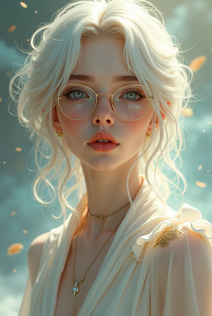 Young white god with glasses 
