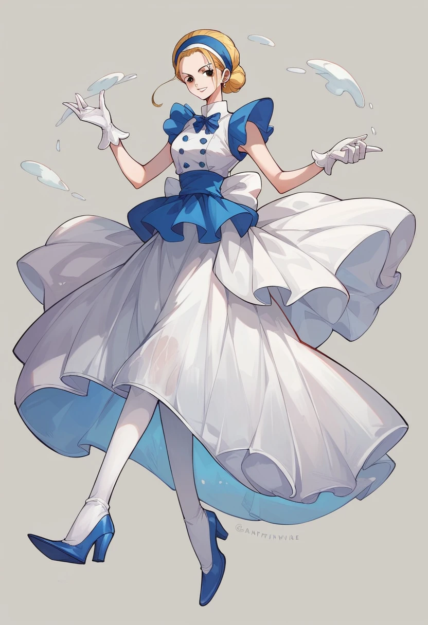 yingqi。One piece stewardess，White stiletto boots，White long dress gloves，Transparent white tights。Full body image 。masterpiece。best quality。