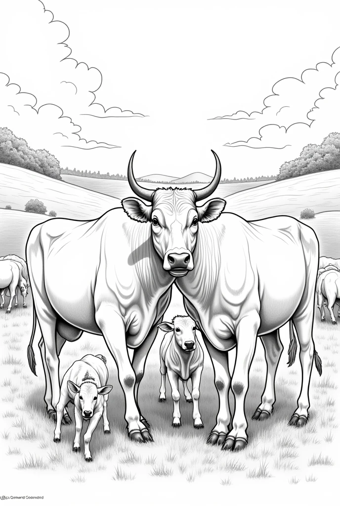 Coloring page about cattle reproduction
