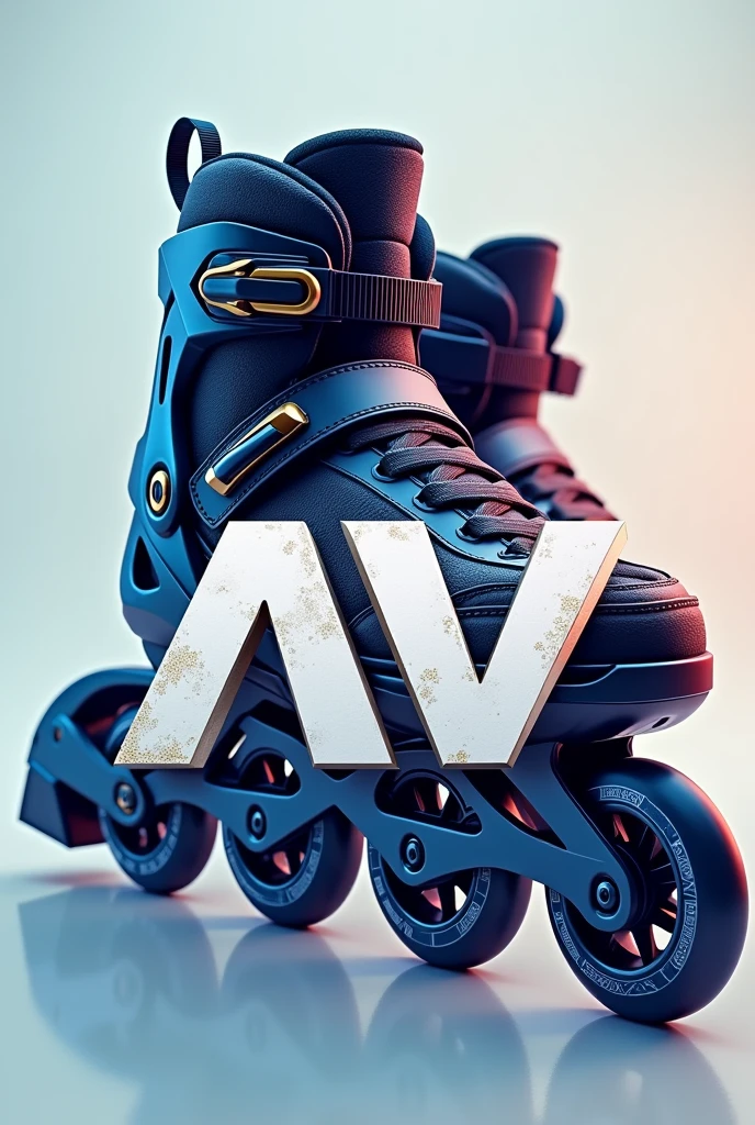 logo with the letters av and some professional inline skates in the backgroundlogo with the letters av and some professional inline skates in the background