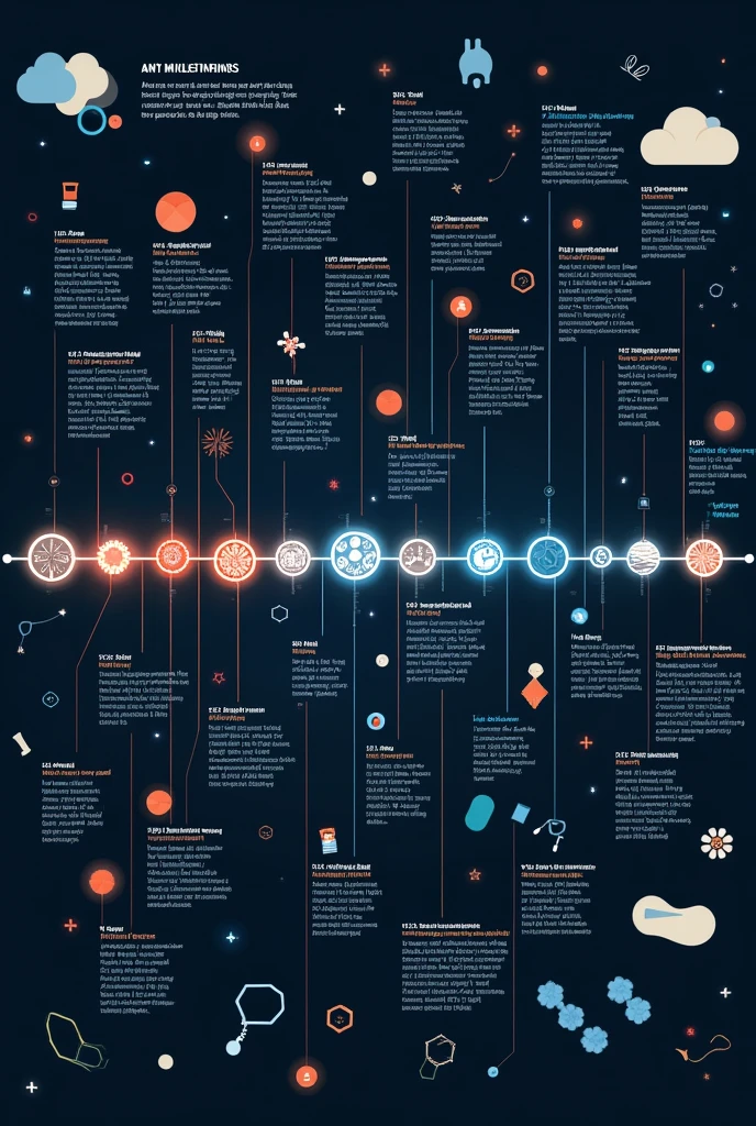 visible image for reading with A visual horizontal timeline showing important milestones in the development of anti-allergens, including the discovery of the first antihistamines and the evolution to second and third generation drugs. colors: blackw, cerulean, Unripe, rot