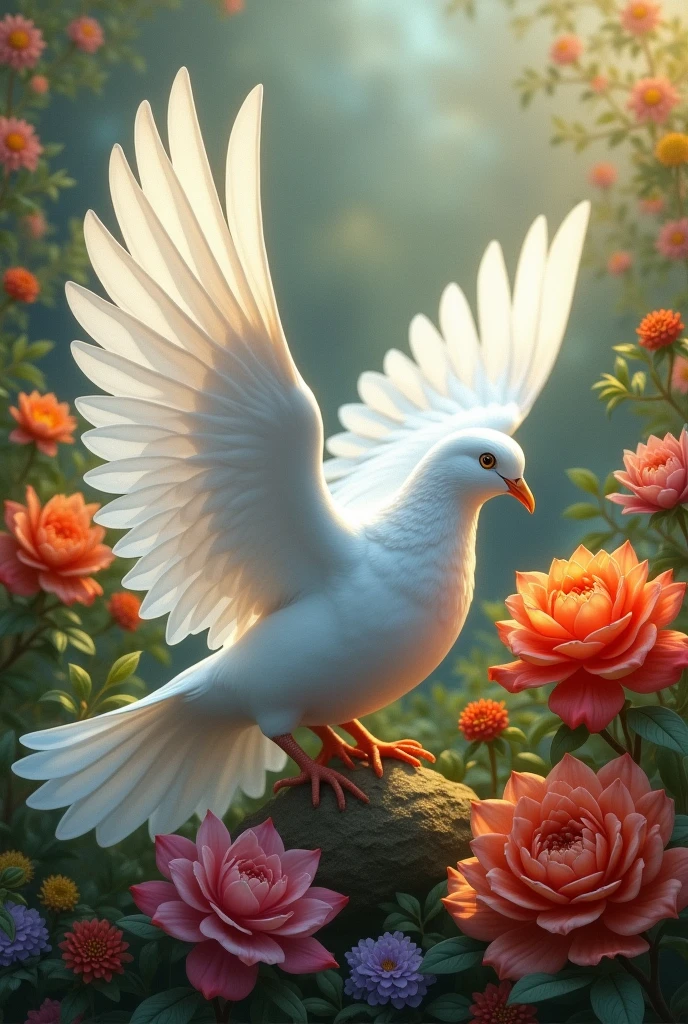 white dove of peace,flores,colors