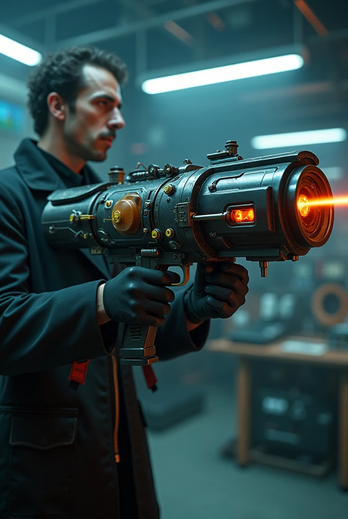 Weapon that implements the concept "Death Ray" of tesla.