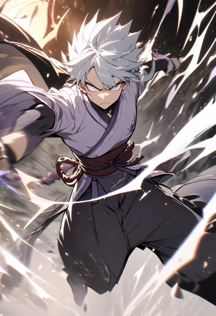 Shogun dark male Hakama dog shout face Serious faceアップ