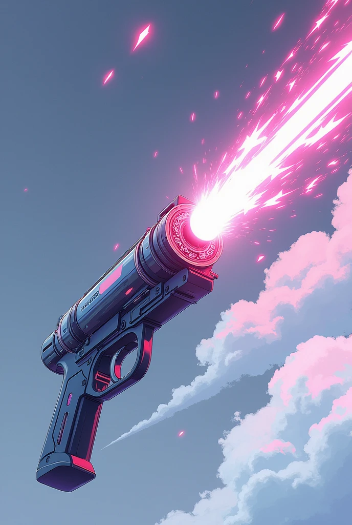 A coil-tipped weapon firing a beam. without people, nor bottom.
Anime style drawing