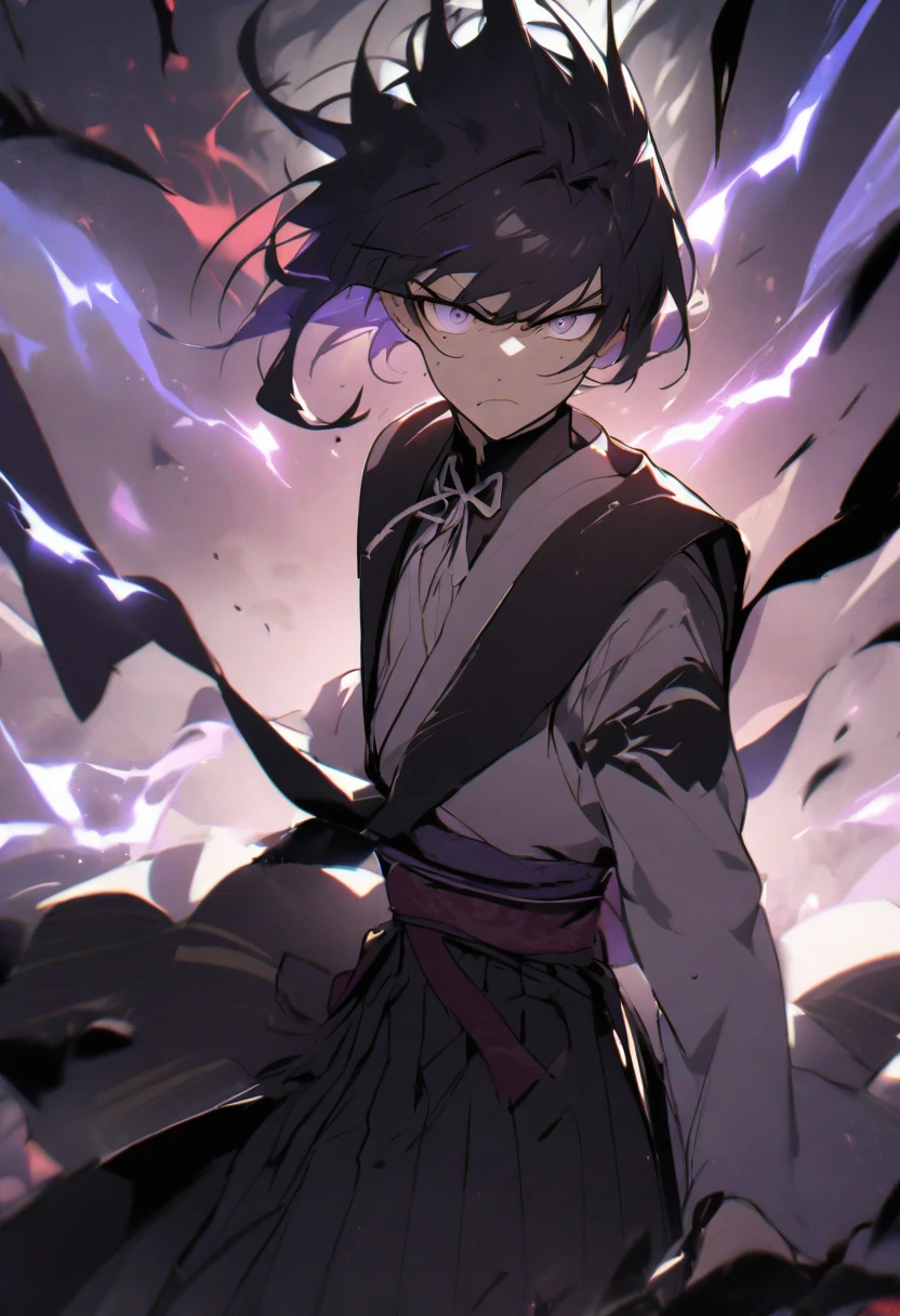 Shogun　dark　male　Hakama　dog　shout　face　Serious　faceだけ　front