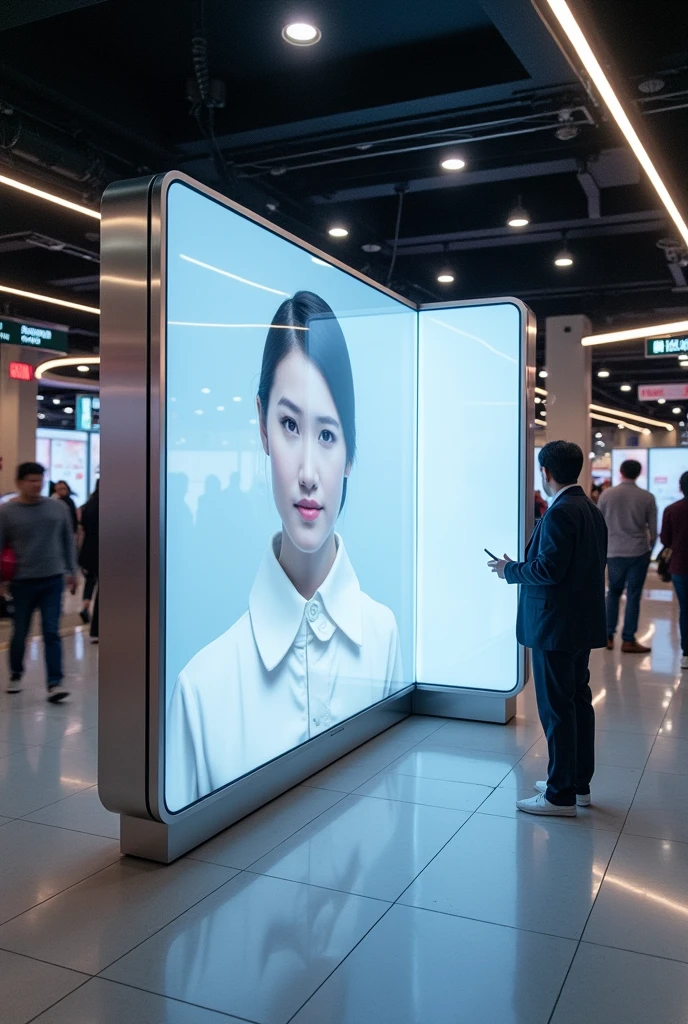4-wall advertising stand, that it is elegant and the company takes care of facial recognition with cameras, and offer a 24-hour surveillance service/7