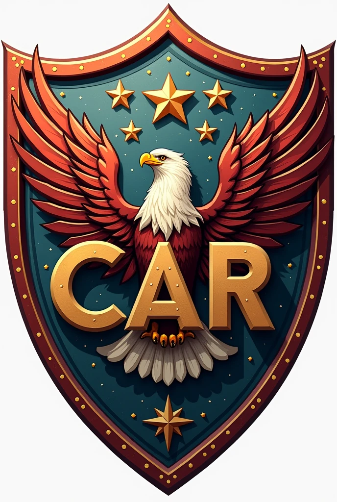 SHIELD OF A FOOTBALL CLUB WITH THE ACRONYMS "car" (RESAkA ATHLETIC CLUB)  that the mascot is an eagle 
