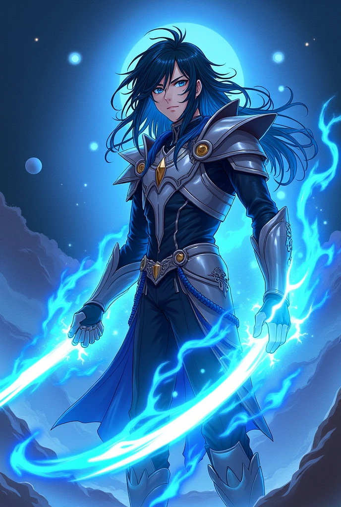 REMEMBER TO PUT IN THE IMAGE "The Eminent Divine Spirit". I need the same character to emanate a form of power similar to Meliodas&#39; Wrath Claw from Nanatsu no Taizai this time., but with Cobalt Blue aura (MAKE THE IMAGE WITH JAPANESE ANIME LINE) and written "The Eminent Divine Spirit" into the image, as if it were the cover of a book. put the name: (The Eminent Divine Spirit), written in the drawing, as if it were a book cover. put the name: (The Eminent Divine Spirit), written in the drawing, as if it were a book cover. put the name: (The Eminent Divine Spirit), written in the drawing, as if it were a book cover. put the name: (The Eminent Divine Spirit), written in the drawing, as if it were a book cover. put the name: (The Eminent Divine Spirit), written in the drawing, as if it were a book cover. put the name: (The Eminent Divine Spirit), written in the drawing, as if it were a book cover. Create a character, TEENAGE HUMAN MALE WITH ARMOR WITH WOLF DESIGNS on the armor with traces of the drawing in JAPANESE ANIME style. put the name: (The Eminent Divine Spirit), written in the drawing, as if it were a book cover. IN a cosmic environment, long black hair with a cobalt blue streak in one hair, cobalt blue eyes. put the name: (The Eminent Divine Spirit), written in the drawing, as if it were a book cover.