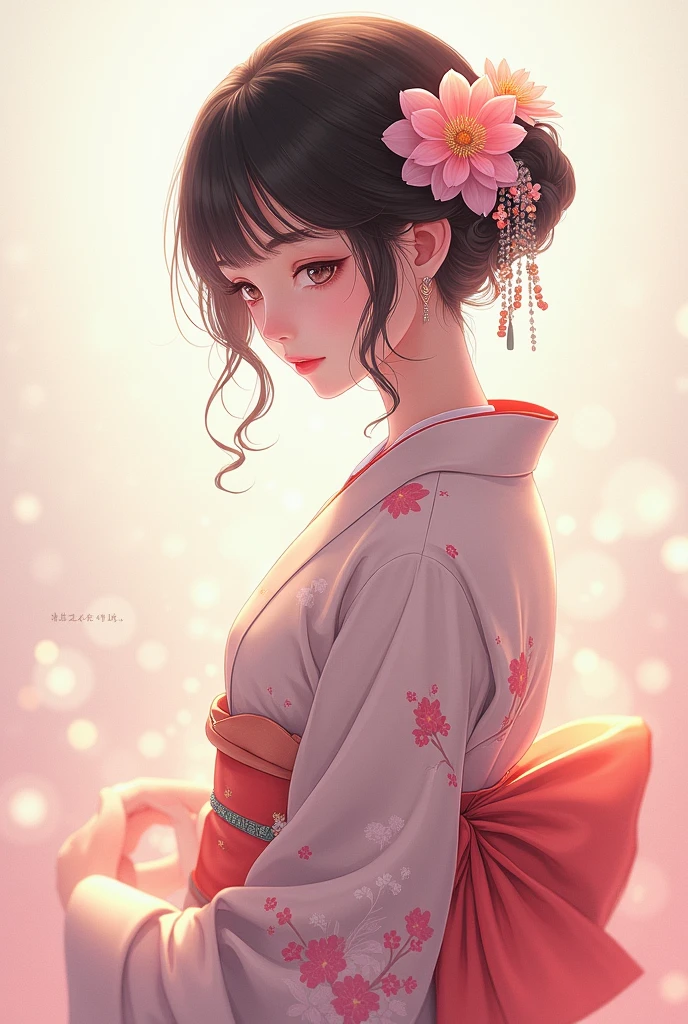 arafed woman in a kimono with flowers on her head, beautiful digital artwork, beautiful digital illustration, beautiful digital painting, gorgeous digital painting, artwork in the style of guweiz, photorealistic anime girl render, smooth anime cg art, beautiful digital art, great digital art with details, stunning digital illustration, detailed digital anime art, render of april, beautiful anime portrait
