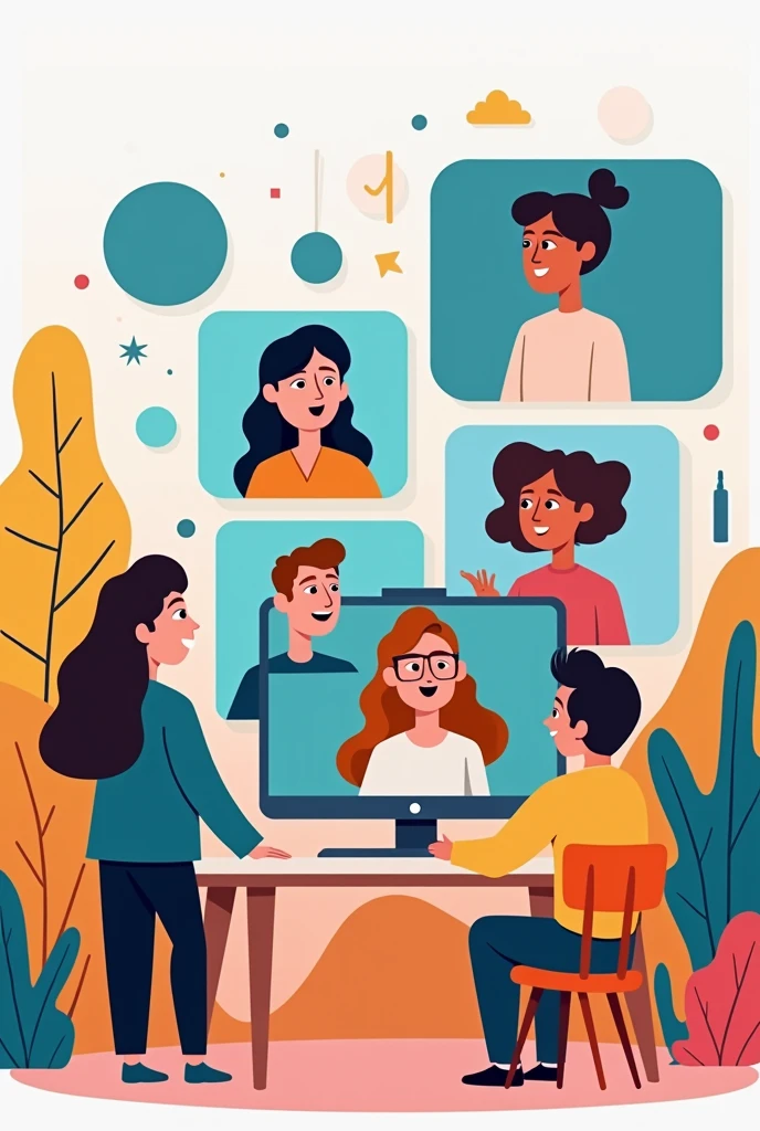 Cartoon style video conference