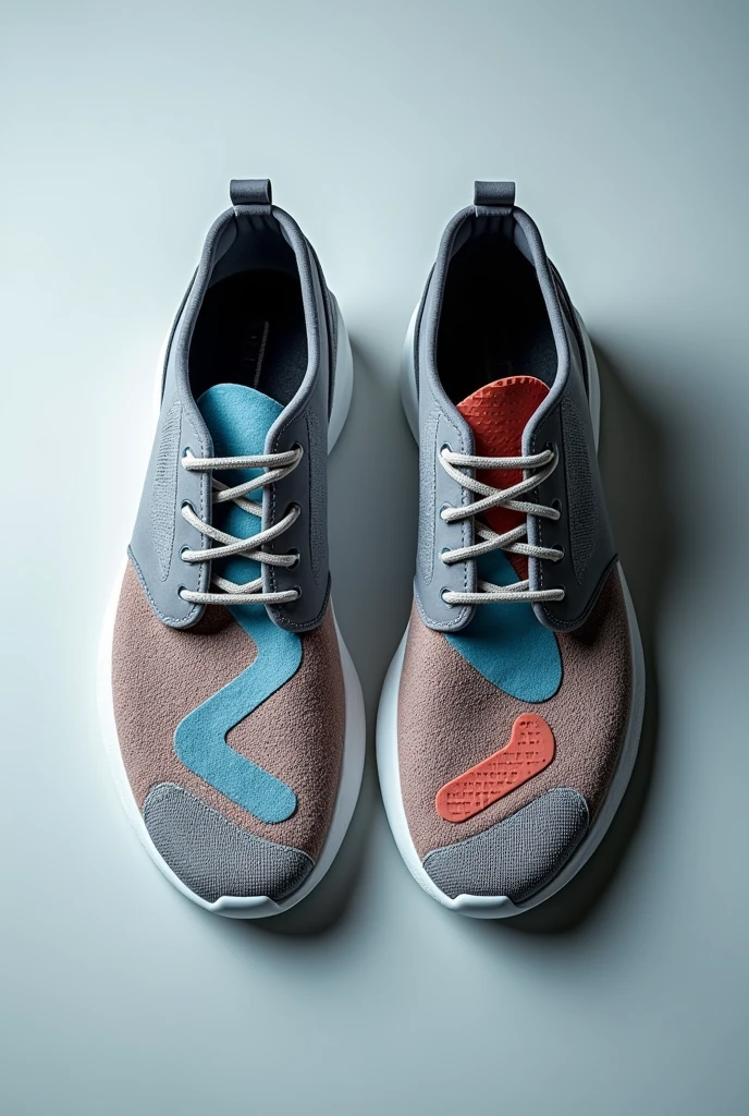 GIVE ME INNOVATIVE PHOTOS OF THE DESIGN AND CONSTRUCTION OF UANS SNEAKERS WHERE THE DESIGN OF THE INSOLE CAN BE SEEN