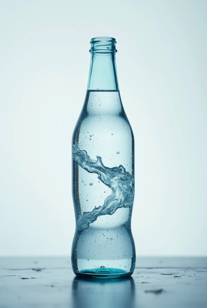 A shaky bottle of mineral water