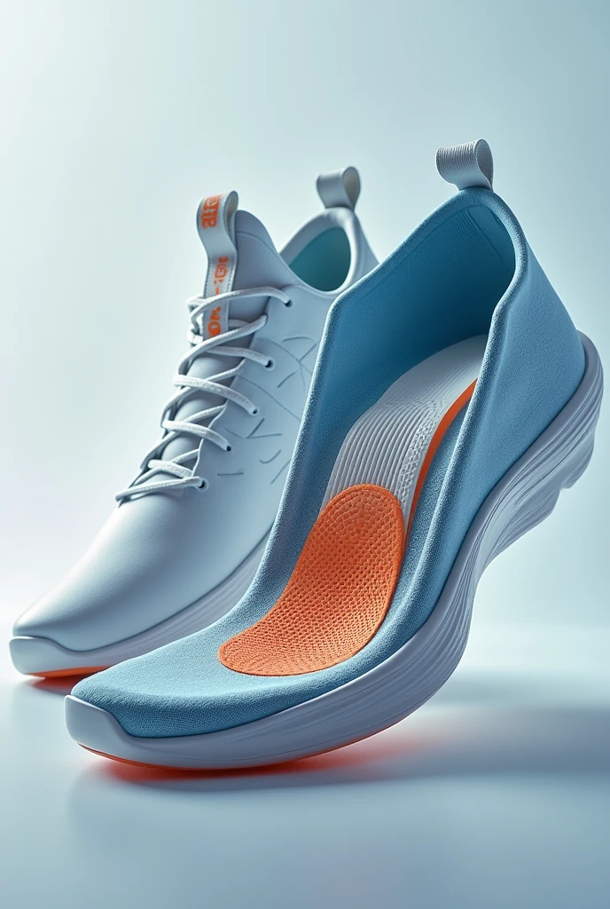 GIVE ME INNOVATIVE PHOTOS OF THE DESIGN AND CONSTRUCTION OF UANS SNEAKERS WHERE YOU CAN SEE THE DESIGN OF THE INSOLE AND ITS CUSHIONING
