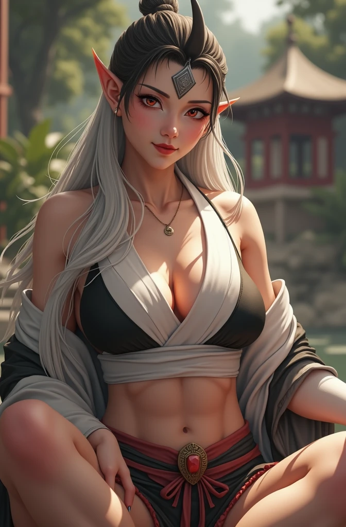 50yo,she want to invite a man.woman seeking encounters for dating application ,Numerous award-winning masterpiece, with incredible detail, textures and maximum detail), (hyper realistic:1.4), (full-body image:1.6),(beautiful female oni warrior:1.7),( sitting in seiza pose:1.7) (thick curvy and mature body yet muscular:1.5), (reddish fair skin tone:1.3), (wearing off shoulders kimono1.2), (2 long oni horns:1.44),(pointy ears)(white long hair blown by the wind:1.2) (wind effect) (best quality real texture skin), (finely detailed true circle eyes), (finely Detailed and beautiful face that is out of this world:1.6), (The challenging look of the proud warrior), (She has serious gaze in her eyes and a grin on her face:1.3), (Beautiful eyes that sparkle and shine), (Dramatic Light),(A majestic sight), (((dramatic photo))),(Sunny), ((dramatic pose)), (flamboyant photo), (golden hair), epic realistic, faded, art, (art station:1.5), cinematic, ((neutral colors)), (hdr:1.5), (muted colors:1.2), hyper detailed, dramatic light, (intricate details:1.1), complex background,