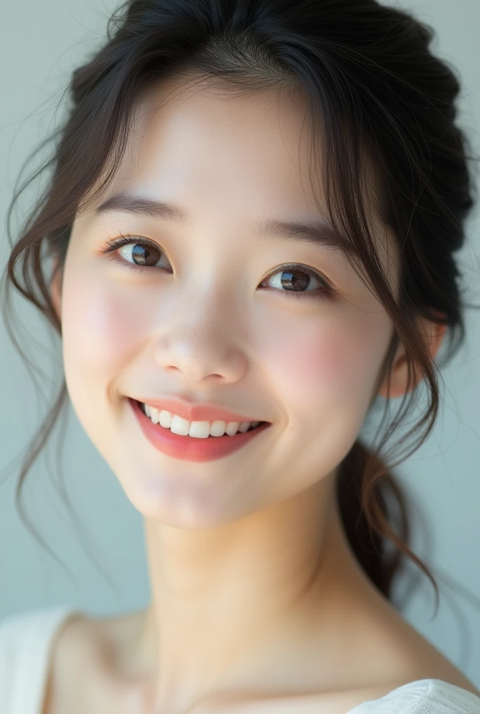 Highest quality　22 year old Japanese beauty　smile　Idol　Face only
