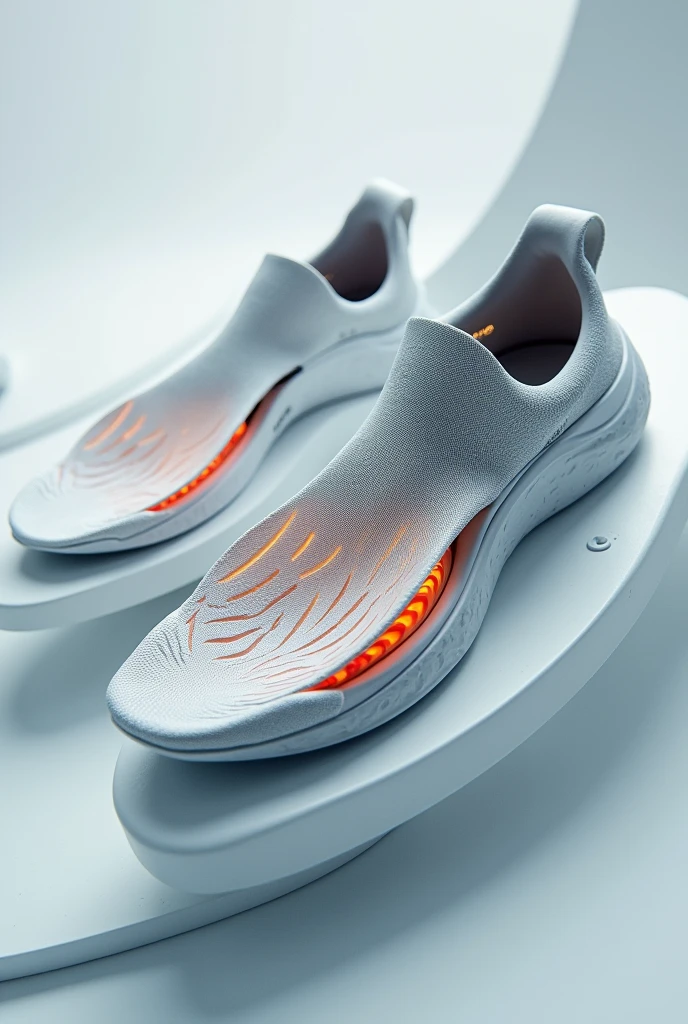 GIVE ME INNOVATIVE PHOTOS OF THE DESIGN AND CONSTRUCTION OF UANS SNEAKERS WHERE YOU CAN SEE THE DESIGN OF THE INSOLE AND ITS CUSHIONING