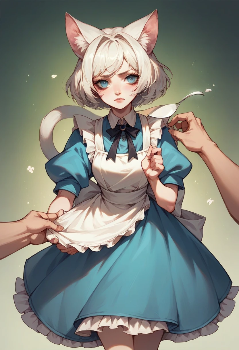 The cheshire cat from Alice in Wonderland but with white fur and an animal version of it, HUMAN VERSION !!!
