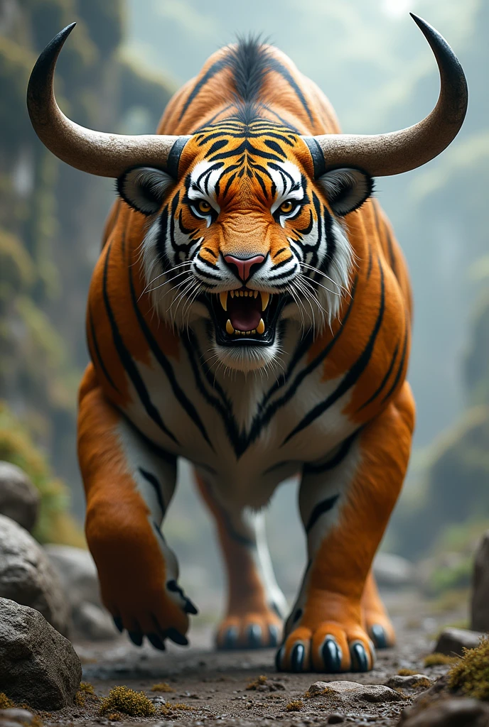 Bull that have a body of tiger